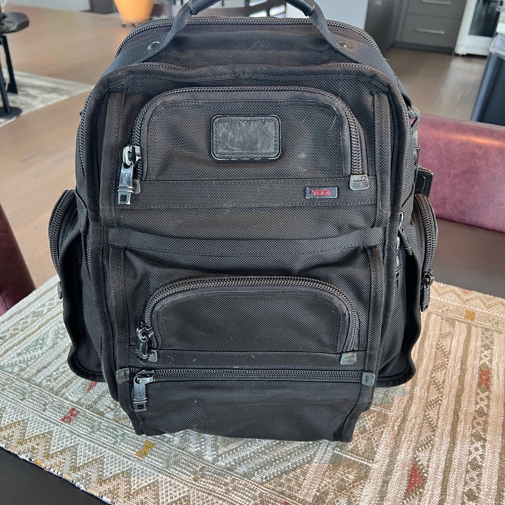 Tumi Black Backpack Durable Multi-Compartment Design